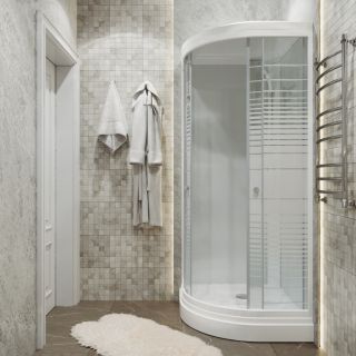 Душевая кабина Triton Стандарт-Полосы Щ0000061830 100x100 см профиль белый стекло с узором